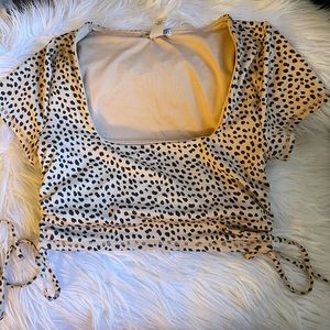 Forever 21 cheetah crop top with built in bra